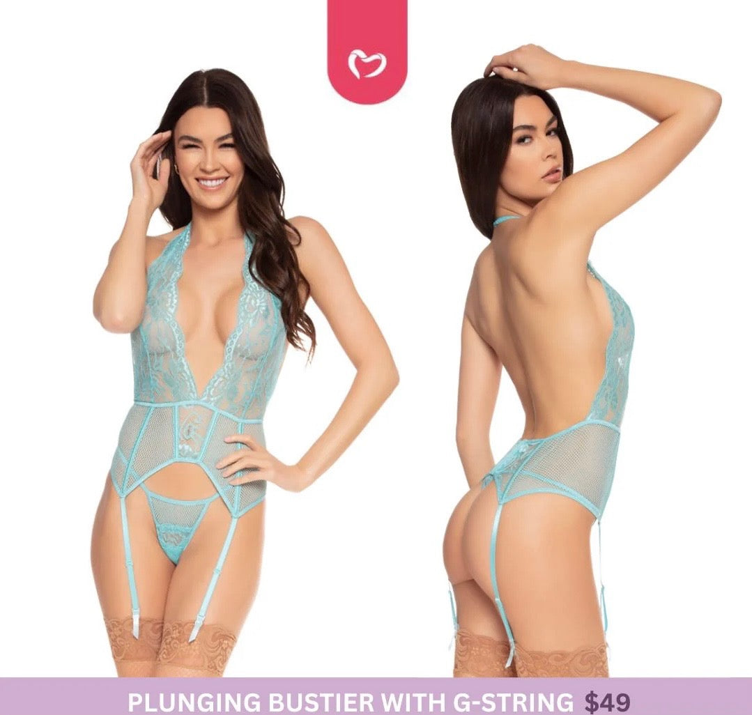 Plunging Bustier with G String (Med)