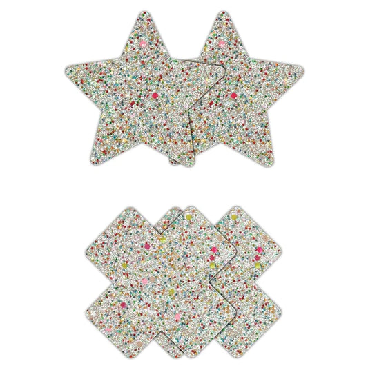 Pasties - Glitter Star & Cross 2pk