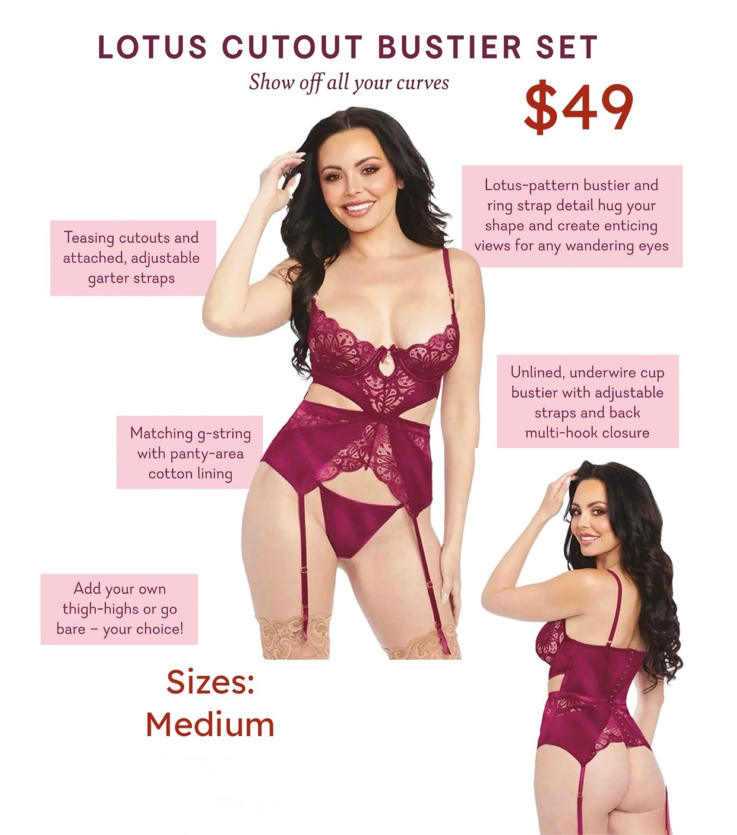 Lotus Cutout Bustier Set (Med)